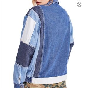 Free people patch oversized jean jacket